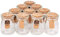 BENECREAT 10 Pack de bocaux en Verre avec couvercles en Liege, etiquettes pour etiquettes de Mariage et Ficelle pour Bonbons, epices, Collection de Coquillage