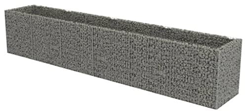 vidaXL Lit Surélevé à Gabion Acier Galvanisé Argenté 540x90x100 cm Jardinière