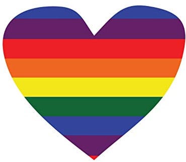 TENNER.LONDON SET OF 5 RAINBOW HEART Iron on Screen print Fabric Applique machine washable transfer GAY PRIDE LESBIAN LGBT HEART
