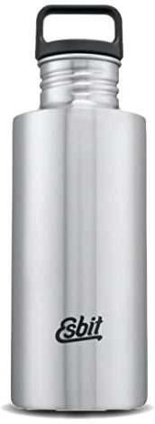 Esbit Trinkflasche Sculptor - Edelstahl Trinkflasche mit praktischem Loop Verschluss - 750 ml in Silber
