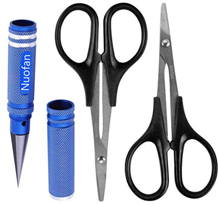 Nuofan 0-14mm RC Body Reamer Hole Puncher and Curved Scissors & Straight Scissors Trimming Universal Tools Set for RC Car Body Shell Lexan Plastic