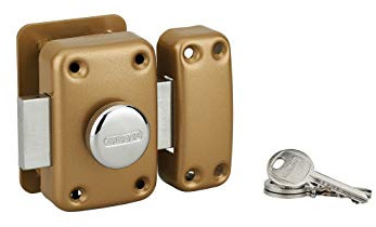 THIRARD Verrou à Bouton et Cylindre Acier Cylindre 45 mm Verni | verrou à bouton et cylindre, cylindre 45 mm, acier, finition verni, 3 clés, porte d'entrée, fabrication française, doré