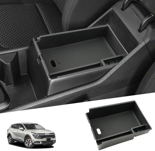 SHAOHAO Compatible avec KIA Sportage NQ5 2022 2023 2024 2025 Console Centrale Accoudoir Boîte de Rangement pour accoudoir Central Organisateur kia sportage 2025 Noir