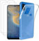 KZIOACSH Funda para ZTE Blade A51 + [3 Pack] Cristal Templado,Silicona Carcasa Transparente TPU Protección,Ultra Slim Anti Choque Anti Arañazos para ZTE Blade A51,Transparente