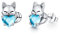Fuchs Ohrringe Kinder 925 Sterling Silber März Geburtsstein Ohrringe Süß Tier Ohrstecker Ohrringe mit Kristall Fuchs Schmuck Geschenke für Damen Mädchen