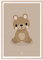 Klebekerlchen Poster 50x70 mit Waldtieren | Dekoration für Kinderzimmer und Babyzimmer | Bilder mit Tiermotiven für Jungen und Mädchen | mit Rahmen Holz – Bär