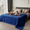 Bedding Aid wasserdichte Decke, Hundedecke Wasserdicht, Liebesdecke Wasserdicht, Katzendecke, Hundedecke, Hundedecke Sofa, Königsblau/Dunkelgrün, Kuscheldecke (102x152cm)