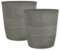 Muddy Hands Set of 2 Foggy Grey 11 Litre Plant Pots Indoor Home Decorative Houseplant Round Plastic Flower Planters - 26.5cm Diameter - 27cm Height