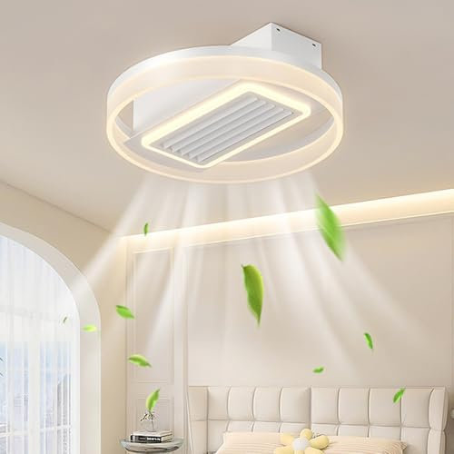 JMrider Deckenventilator Mit Beleuchtung Led Leise Deckenleuchte Mit Ventilator 5 Rings Mit Ventilator Schlafzimmer Deckenlampe Lounge Küche Wohnzimmerlampe Gold Deckenlicht 108W…