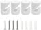 smartect Wall and Ceiling Pins [4 Pieces, White] Cable Decentralizer with Wall Plugs and Screws Included, Ceiling Light Hook for Your DIY Project