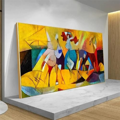 Grand tableau mural abstrait moderne sans cadre, impression d'art mural Picasso, célèbre peinture sur toile pour salon, décoration d'intérieur, 100 x 200 cm, sans cadre
