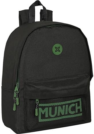 Safta MUNICH CAVIAR - Mochila para Portátil 14.1, Ideal para Jóvenes de Diferentes Edades, Cómoda y Versátil, Calidad y Resistencia, 31x16x40 cm, Color Negro