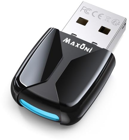 5.4 Bluetooth USB-Adapter für PC, Maxuni Mini Bluetooth 5.4 EDR USB Bluetooth-Adapter für Laptop, Kopfhörer, Tastatur, Maus, Plug and Play, Windows 11/10/8.1