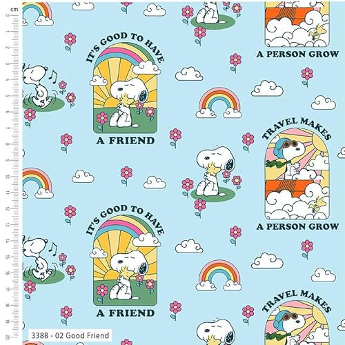 The Craft Cotton Co Good Friend Groovin' Peanuts Baumwollstoff, 110 cm breit, 100 % Baumwolle, Kinder-Bastelstoff, Quilten, Nähen, Schneidern
