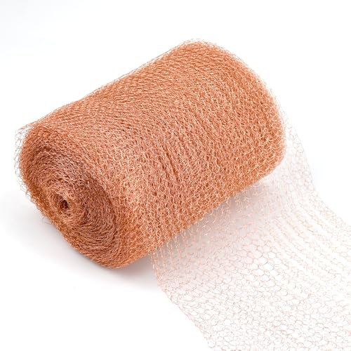 AFASOES Maille de Cuivre 12.7CM*12M Ruban de Cuivre Contre les Escargots Grillage Anti Filet en Cuivre Treillis en Cuivre Roulé Filet en Cuivre Anti Limace Clôture Contre les Escargots pour Rongeurs