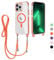 FERLAN Crossbody Lanyard Case for iPhone 11 Pro Max with Strap, Necklace Mobile Phone Case with Mag-Safe Transparent TPU Acrylic Case Cover with Cord Adjustable Lanyard Protective Case -orange