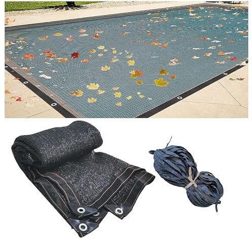 Telo di copertura per piscine interrate a rete fine, resistente, in polietilene intrecciato, leggero e facile da riporre (dimensioni: 50,8 x 10,2 m)
