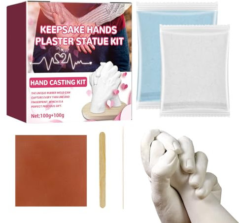 Handgegossenes Set – Gipsform, Basteln | Familien-Skulpturfirma für Paare und Kinder, romantisches Geschenk für Geburtstag, Großeltern, Haustier