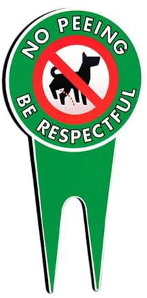 Stop Hunde pinkeln Zecken - keine Pfütze Yard Schild Rasen, Metall Stake Immobilienschutz Schild | Respektvoll, bitte beachten Sie Außenerklärung, langlebige wetterfeste Gartenhof-Warnmarkierung
