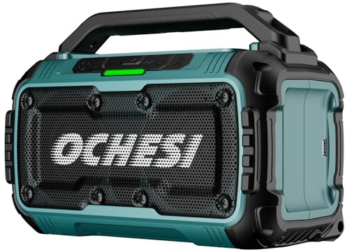 Altavoz Bluetooth inalámbrico para baterías Makita de 18 V, altavoz estéreo portátil de 80 W con altavoces dobles y puerto USB, adecuado para camping, hogar, lugar de trabajo y fiestas (sin batería