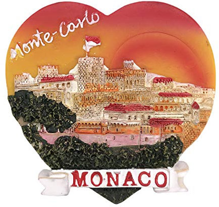3D Monaco Kühlschrankmagnet in Herzform, Reiseaufkleber, Souvenirs, Heim & Küche, Dekoration, Kühlschrankmagnet aus China
