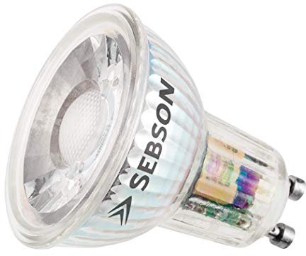 SEBSON GU10 LED Lampe 5W warmweiß - Ra 95 Serie + flimmerfrei - ersetzt 50W, 380lm 3000K 230V LED Leuchtmittel, nicht dimmbar, ø50x54mm