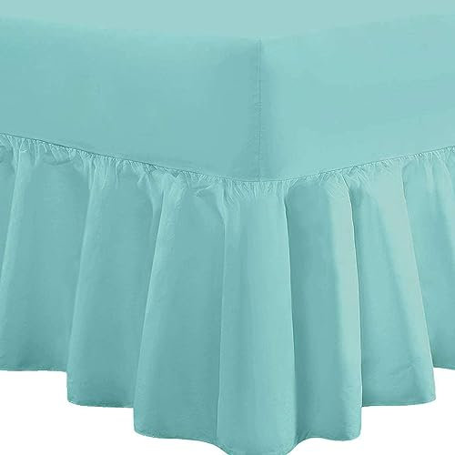 Indus Textiles Volant Volant Perkal Spannbettlaken für Einzelbett, Himmelblau