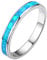 Purmy Silber Ring 925 Blauer Opal Damen Ringe Minimalistischer Schmuck,Blauer Opal Schmuck Jubiläumsgeschenke Hochzeitsringe Ring Verlobung Größe 54 (17.2)