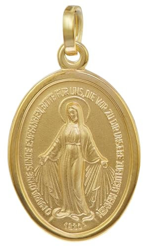 trendor Milagrosa Anhänger Gold 333 (8 Karat) 20 mm zauberhafter Echtgold Anhänger für Damen und Herren, Abbild der Mutter Jesu, Goldschmuck, Madonna, 75330