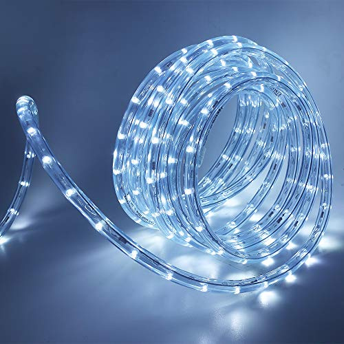 XUNATA 220V-240V LED Lichterschlauch Licht Leiste 36LEDs/m IP65 Wasserdicht Schlauch Seil Lichter für Innen Außen Garten Party Weihnachten Deko (Weiß, 5M)