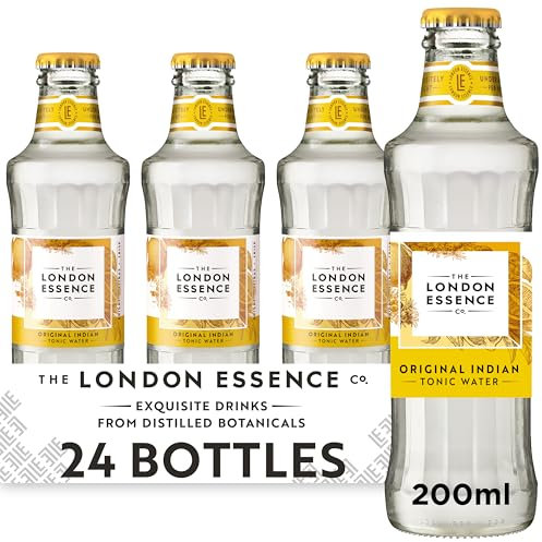 The London Essence, Co. Original Indian Tonic, Premium Cocktail Mixer, 200ml, Pack of 24 bottles, No Artificial Colours Preservatives or flavours, Low Calorie