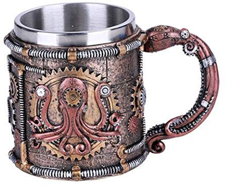 Pacific Trading Steampunk Kraken Geared Octopus Coffee Mug New