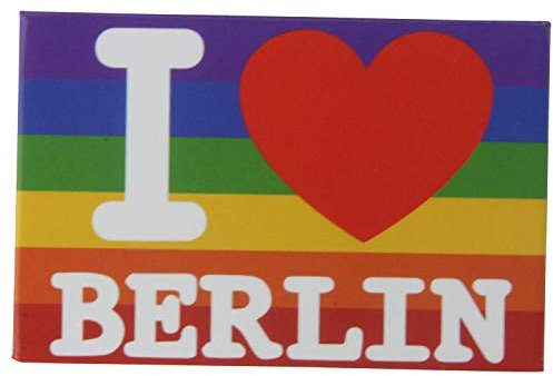 Kühlschrank-Magnet I LOVE Berlin | Pride-LGBT-Flagge | Starker Halt | Foto-Magnet 8 x 5,5 cm | typisches Souvenir