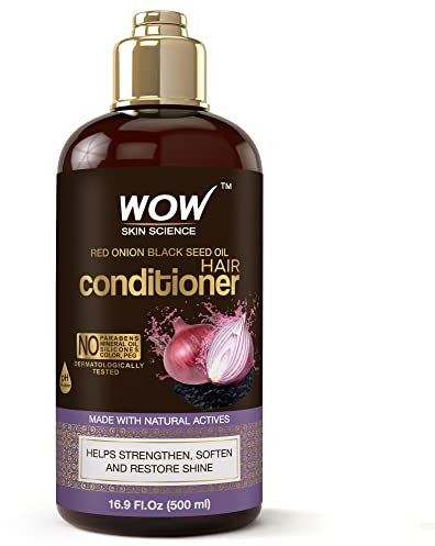 WOW Skin Science Rote Zwiebel Schwarzkümmelöl Haarspülung 500ml (Braun, 16,90 fl oz (Packung mit 1))