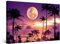 Startonight Bilder Lila Abend in Miami - Leinwandbilder Moderne Kunst - Landschaft Wanddeko Kunstdrucke, Wandbilder XXL Wohnzimmer Groß Wand Bild 80 x 120 cm, Tag Nacht Effekt, Elegante Geschenkidee