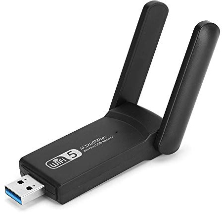 PUSOKEI 1200 Mbit/s USB 3.0 WiFi Wireless-Netzwerkkarte, Externe Dual Antenna Wireless Adapter-Netzwerkkarte, Dual Antenna-Netzwerkkarte mit Festplatte für Laprop/PC