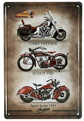 Indian Motorcycle Blechschild Retro Blech Metall Schilder Poster Deko Vintage Kunst Türschilder Schild Warnung Hof Garten Cafe Toilette Club Geschenk