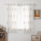 MIULEE Kurz Vorhänge Transparent mit Braun und Weiss Blätter Muster, Modern Stickerei Gardinen Ösen Für Kleines Fenster Kurzgardine, 2er Set Schöne Blätter Muster Vorhang Fenster H 160 x B 140