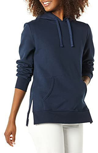 Amazon Essentials Felpa a Tunica con Cappuccio Donna, Blu Marino, L