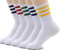 MK SOCKS Baumwolle Streifen Athletik Sport Running Retro Cute Matching School Crew Socks für Männer/Frauen (DE/NL/SE/PL, Alphanumerisch, M, Regular, Regular, 5 Farben)