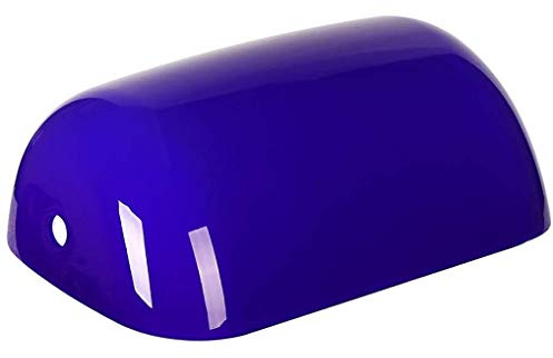 LANMOU Glas Lampenschirm für Bankerslampe, Multicolor Tisch Leuchte Glasschirm Bankers Lamp/Tischlampe Ersatzschirm, 22,5 x 13,5 x 9 cm,Dark Blue