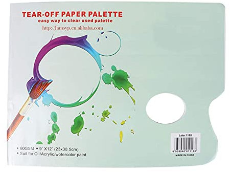 A4 Palette Papier Pad,Tear Off Paper Palette 35 Feuilles pour Aquarelle Peinture À l'huile Gouache Artiste Fournitures,pour la Correspondance des Couleurs de l'aquarelle, de la Peinture Acrylique