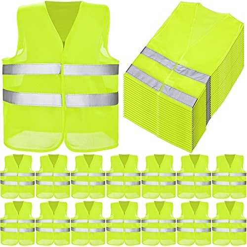 Coume 12/20 Pcs Safety Vest Bulk High Visibility Reflective Vest, 20 Pieces