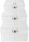 PINGEUI Set of 3 Resin White Wicker Woven Lidded Storage Baskets, Hamper Storage Boxes with Lid and Leather Lock, Stackable Resin Organiser for Gift, Clothes, Toiletries, Small/Medium/Large