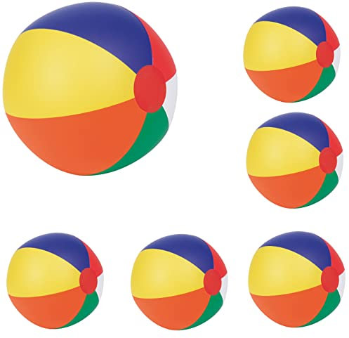 noTrash2003 Set aus 6 Aufblasbare Wasserbälle Strandbälle Beachball Urlaub Beach Strand Pool (Regenbogen)