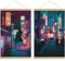 Japanische Kunst-Posterrahmenaufhänger, 2er-Set, japanischer Druck, Kunstwerk auf Leinwand, Rolle – Tokyo Anime-Wandkunst, Bild, Geschenk – Preppy Night City Wanddekoration, Wohnzimmer, 30.5x45.7 cm