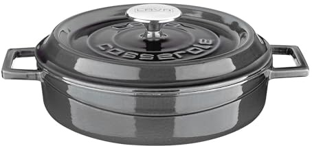 Lava Premium Serie - Allzwecktopf aus Gusseisen, rund, 24 cm, Majolic Grau