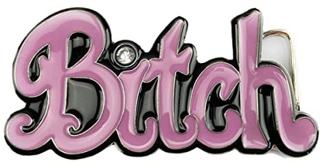 COOLLA Gürtelschnalle für Damen - Bitch Western Rodeo Texas Cowboy große Gürtelschnallen, rose, 9 cm