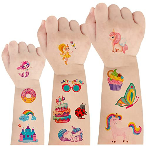 Tatuaggi per Bambini 50 Fogli Colorati, Temporanei, Impermeabili, Adesivi per Party, Gadget e Regalini per Festa Compleanno