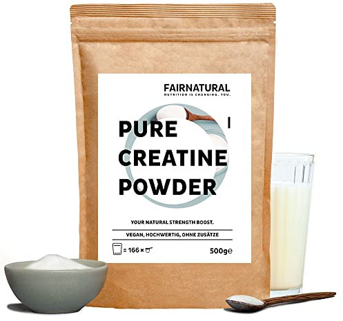 Creatin, Kreatin Pulver Monohydrat [aus Deutschland] Ohne Zusätze, vegan und ultrafein - Creatine Pulver in höchster Qualität (500g)